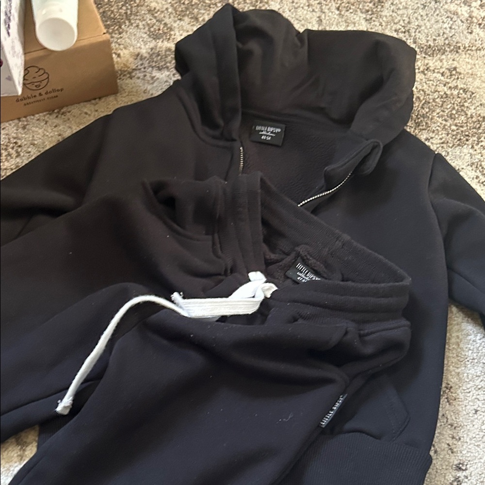 Little Bipsy Black Kids Matching Hoodie and Sweatpants Set